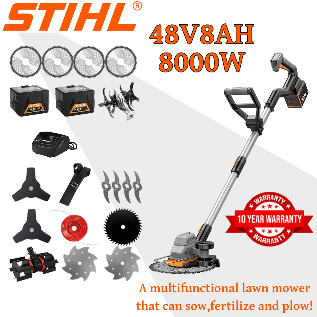 [Modelo de luxo] Corta-relva (8000w48V8AH) + cabeça de lâmina *1 + roda de ajuste *1 + lâmina de serra de liga *4 + lâmina de serra de liga *4 + cabeça de lâmina de liga *1 + lâmina tripla *2 + lâmina antibloqueio *1 + lâmina de aço *2 + carregador + bateria *2 + pega *1 + outros acessórios + 10 anos de garantia